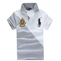 2013 polo ralph lauren t-shirt high neck hommes respirant cotton italy pl1022 silver white